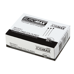 Шпильки кольорові, JOBMAX, 34 мм, 100 шт. в карт.коробці - 1