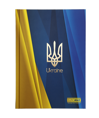 Блокнот UKRAINE, А5, 96 арк., клітинка, тверда картонна обкладинка, синій електрик - 1