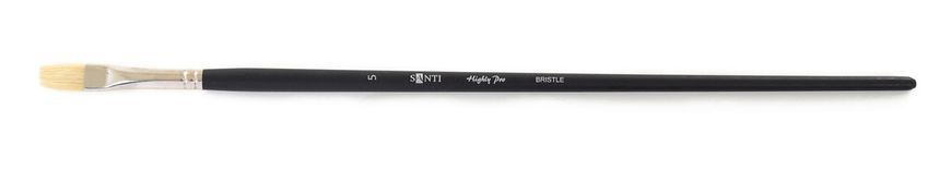 Кисть художественная щетина "Santi Highly Pro", длинная ручка, плоская, №5 - 3