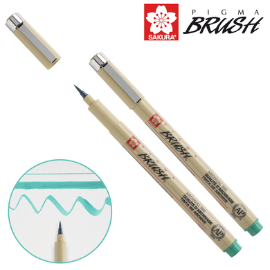 Лінер-пензель PIGMA Brush, Зелений, Sakura - 1