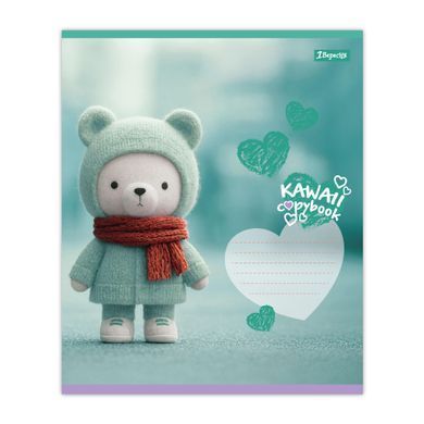 Тетрадь школьная 1Вересня Kawaii notebook А5 12 листов косая линия - 5