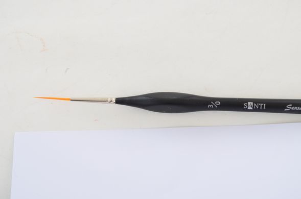 Кисть художественная синтетика Santi Sensation короткая ручка с изгибом лайнер №3/0 - 2