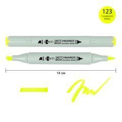 Маркер спиртовой SANTI Brush SA-123 флуоресцентный желтый - 1