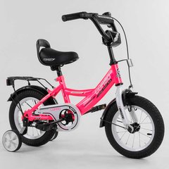 Велосипед "CORSO" 12 дюймів рожевий, 2-х колісний ручний тормоз, дзвіночок) - 1