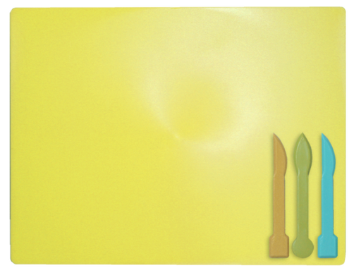 Дошка для пластиліну + 3 стеки для ліплення, жовта - 1