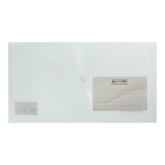 Папка-конверт TRAVEL, на кнопці, DL, глянцевий прозорий пластик, прозора - 1