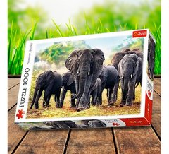 Пазлы - (1000 Элм.) - "Африканские слоны" - 1