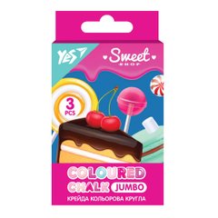 Крейда кольорова YES Sweet Cream 3 шт, JUMBO - 1