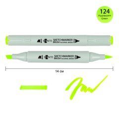 Маркер спиртовой SANTI Brush SA-124 флуоресцентный зеленый - 1