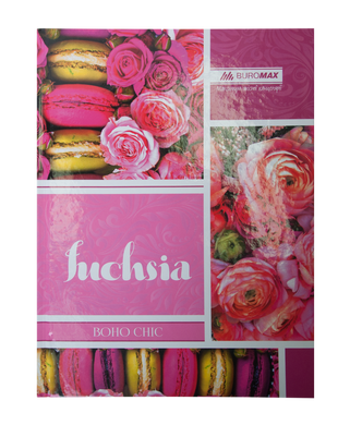 Книга канцелярская BOHO CHIC, А4, 96 л., линия, офсет, твердая ламинированная обложка, розовая - 1