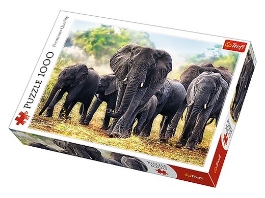 Пазлы - (1000 Элм.) - "Африканские слоны" - 2