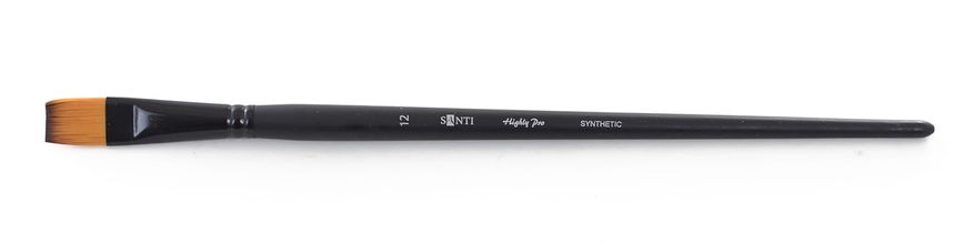 Художній пензель, синтетика "Santi Highly Pro", довга ручка, плоска, №12 - 1