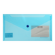 Папка-конверт TRAVEL, на кнопці, DL, глянцевий прозорий пластик, синя - 1