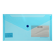 Папка-конверт TRAVEL, на кнопці, DL, глянцевий прозорий пластик, синя - 2