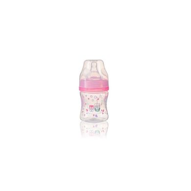 Пляшка антиколікова з широким отвором 120мл. (рожевий) Babyono - 1