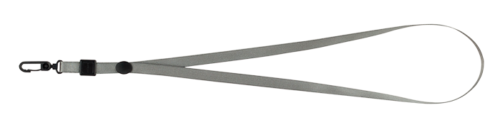 Шнурок с карабином для бейджа-идентификатора, 460х10 мм, серый - 1