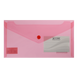 Папка-конверт TRAVEL, на кнопці, DL,глянцевий прозорий пластик, червона - 2