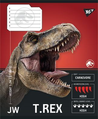 Тетрадь ученическая школьная Yes JURASSIC WORLD Strength and Power А5 12 листов косая линия - 3