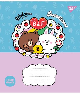 Тетрадь школьная Yes Line Friends. Sweetieland А5 12 листов косая линия - 6