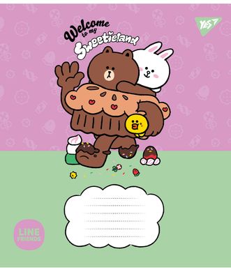 Тетрадь школьная Yes Line Friends. Sweetieland А5 12 листов косая линия - 5