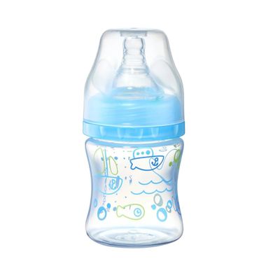 Пляшка антиколікова з широким отвором 120мл. (блакитний) Babyono - 1