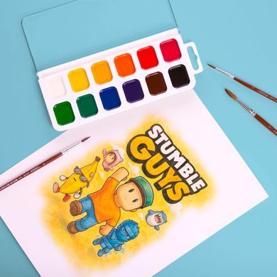 Краски акварельные Yes Stumble Guys 12 цветов медовые - 7
