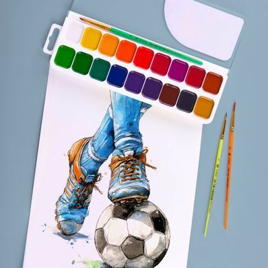 Краски акварельные Yes Football 18 цветов медовые - 7