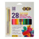 Олівці кольорові, 28 кол. (20 стандарт, 4 двостор.), тригранний, KIDS Line - 1